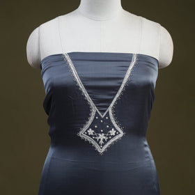 Buy Grey Hand Embroidery Modal Silk Kurta Material