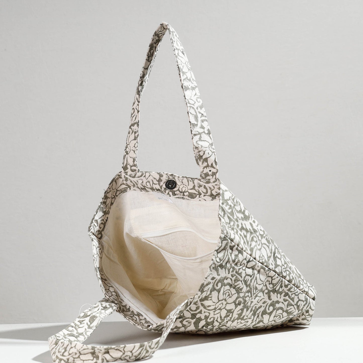  Hand Block Printed Canvas Cotton Shoulder Bag 