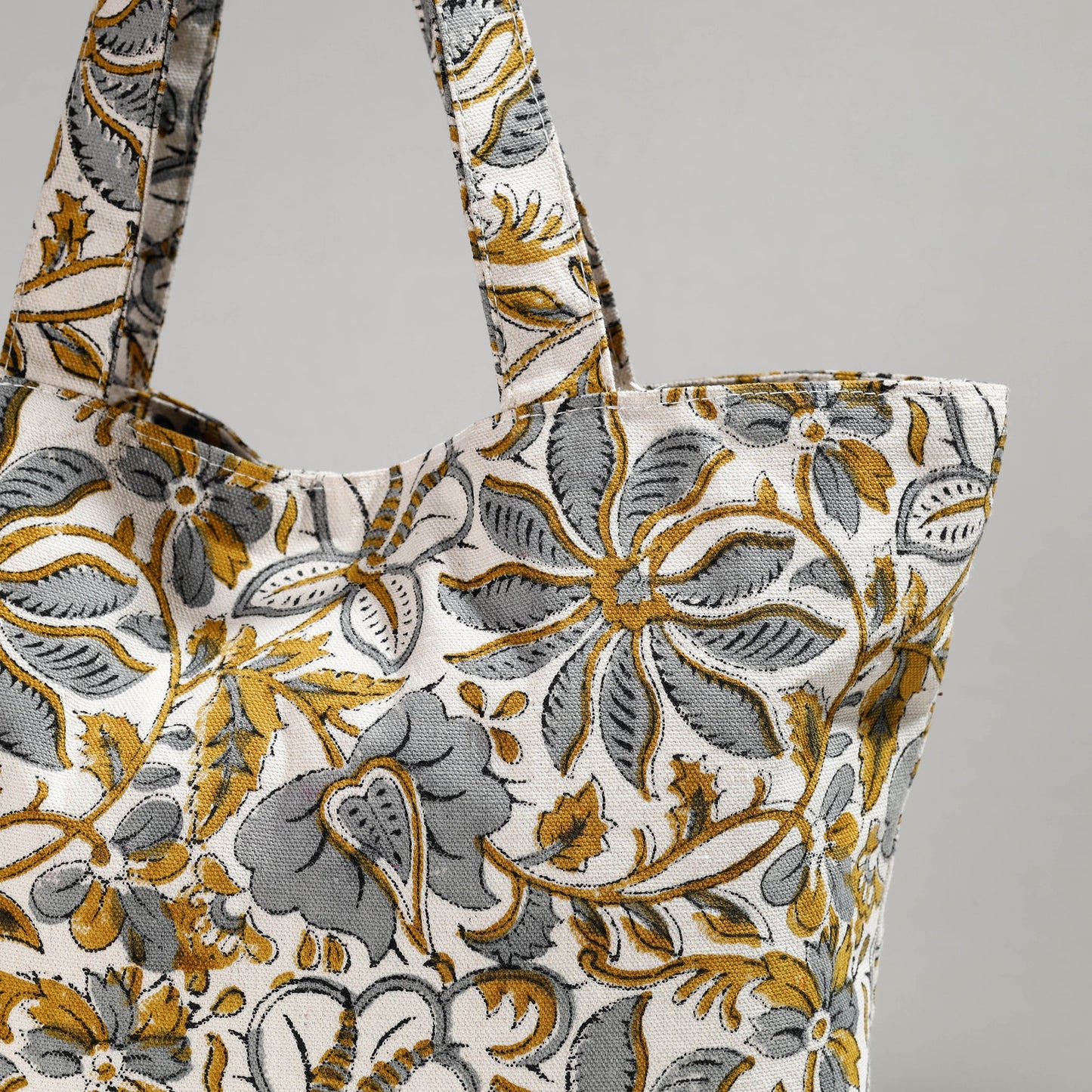  Hand Block Printed Canvas Cotton Shoulder Bag 