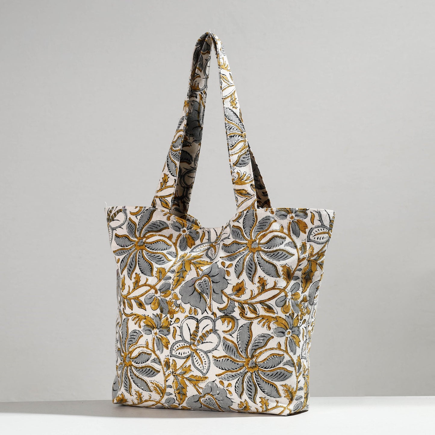  Hand Block Printed Canvas Cotton Shoulder Bag 