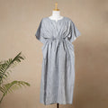 Hand Printed Cotton Kaftan with Tie-Up Waist 