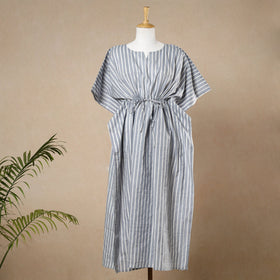  Hand Printed Cotton Kaftan with Tie-Up Waist 