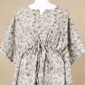 Hand Block Printed Cotton Kaftan with Tie-Up Waist 