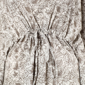  Hand Block Printed Cotton Kaftan with Tie-Up Waist 