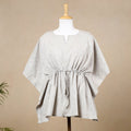  Hand Block Printed Cotton Kaftan with Tie-Up Waist 
