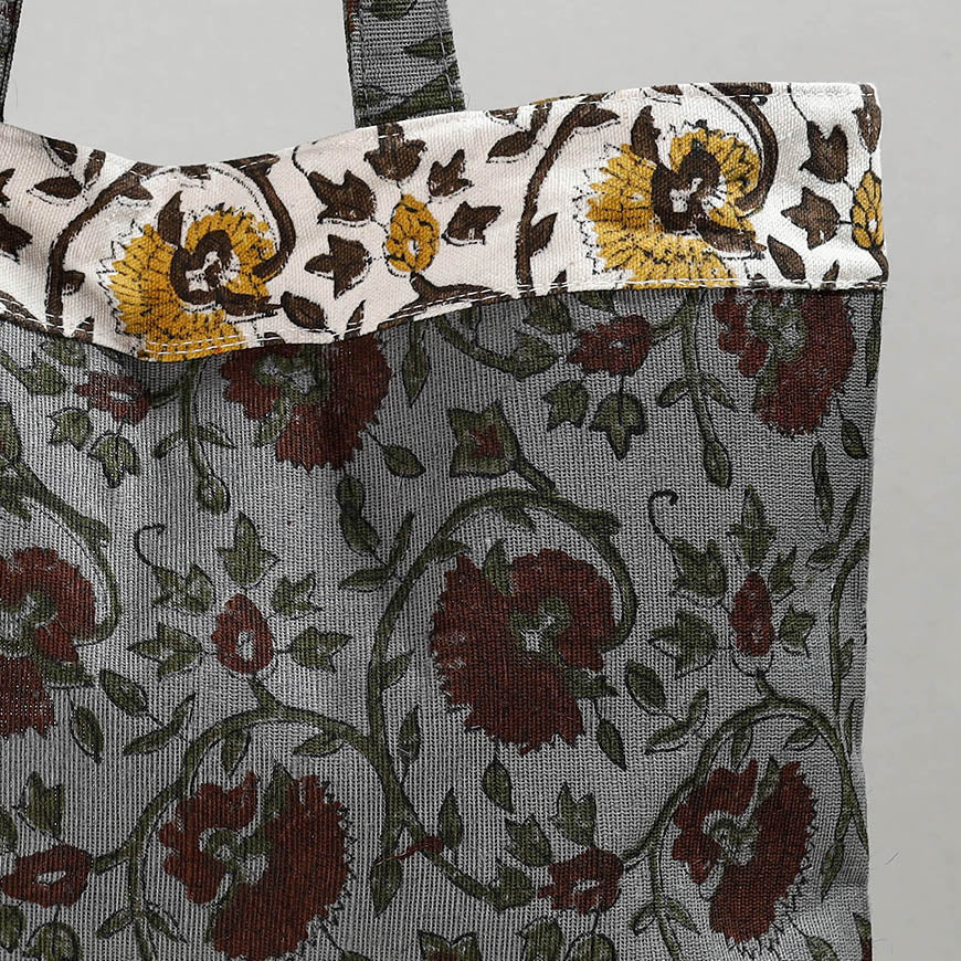  Hand Block Printed Laminated Jute Shoulder Bag 