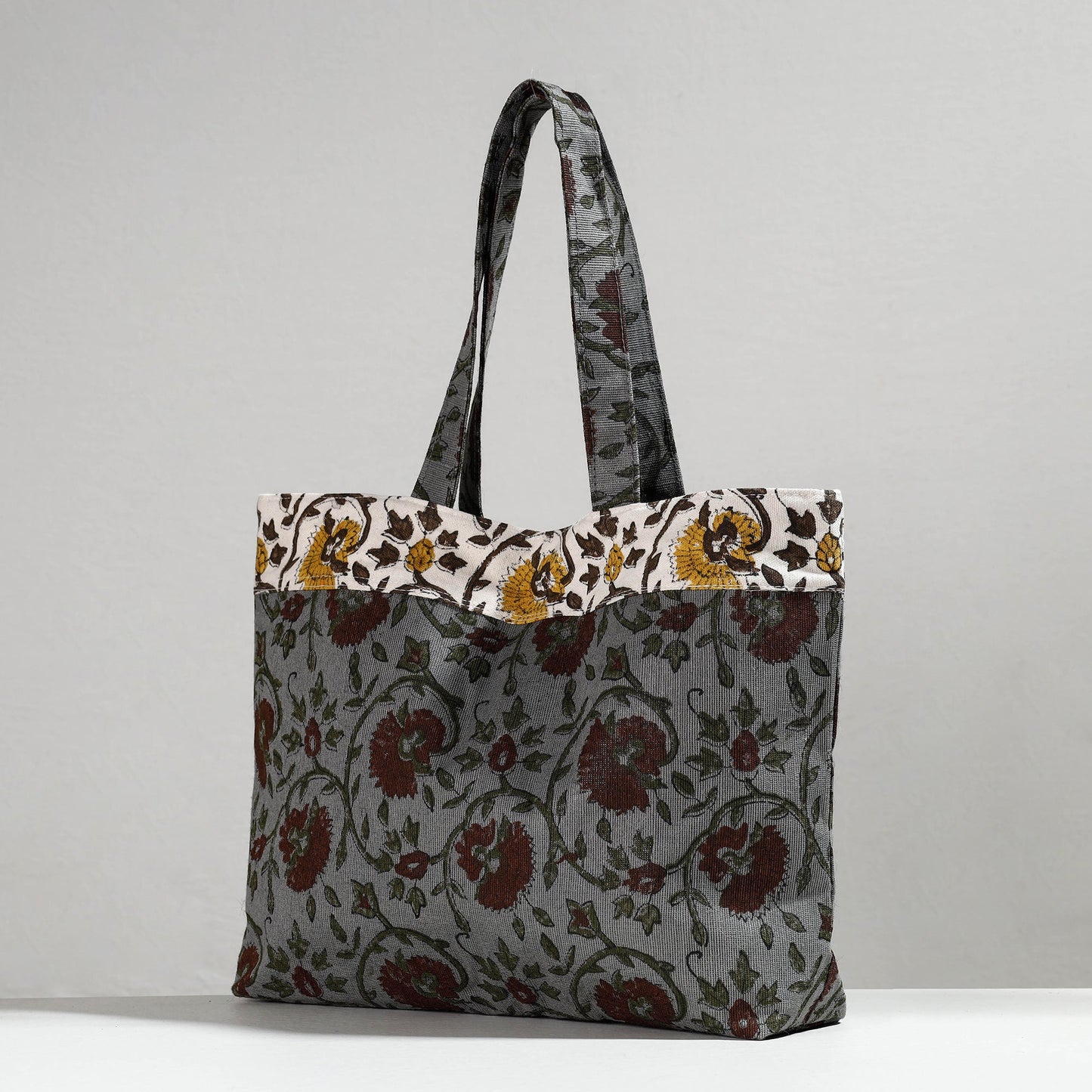  Hand Block Printed Laminated Jute Shoulder Bag 