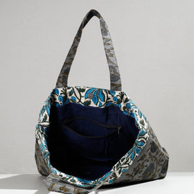  Hand Block Printed Laminated Jute Shoulder Bag 