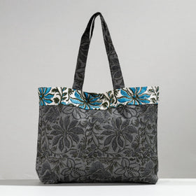  Hand Block Printed Laminated Jute Shoulder Bag 