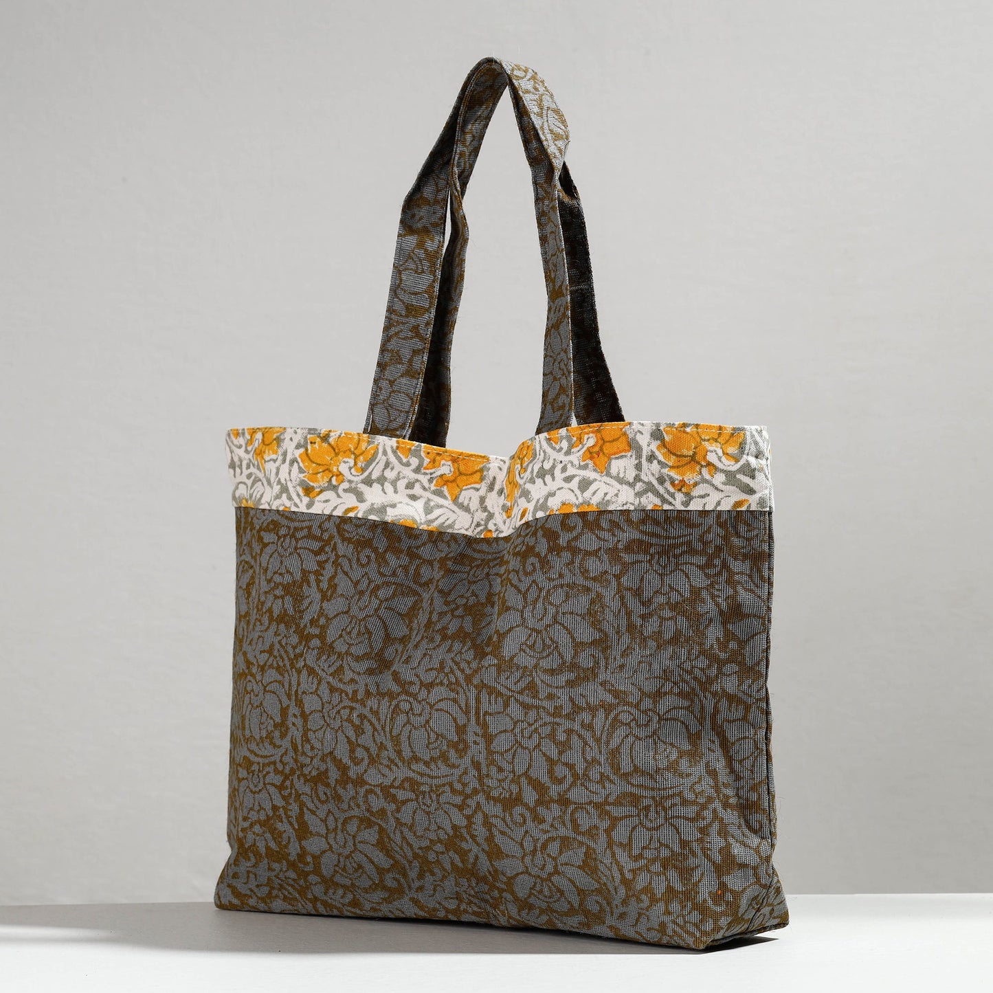  Hand Block Printed Laminated Jute Shoulder Bag 