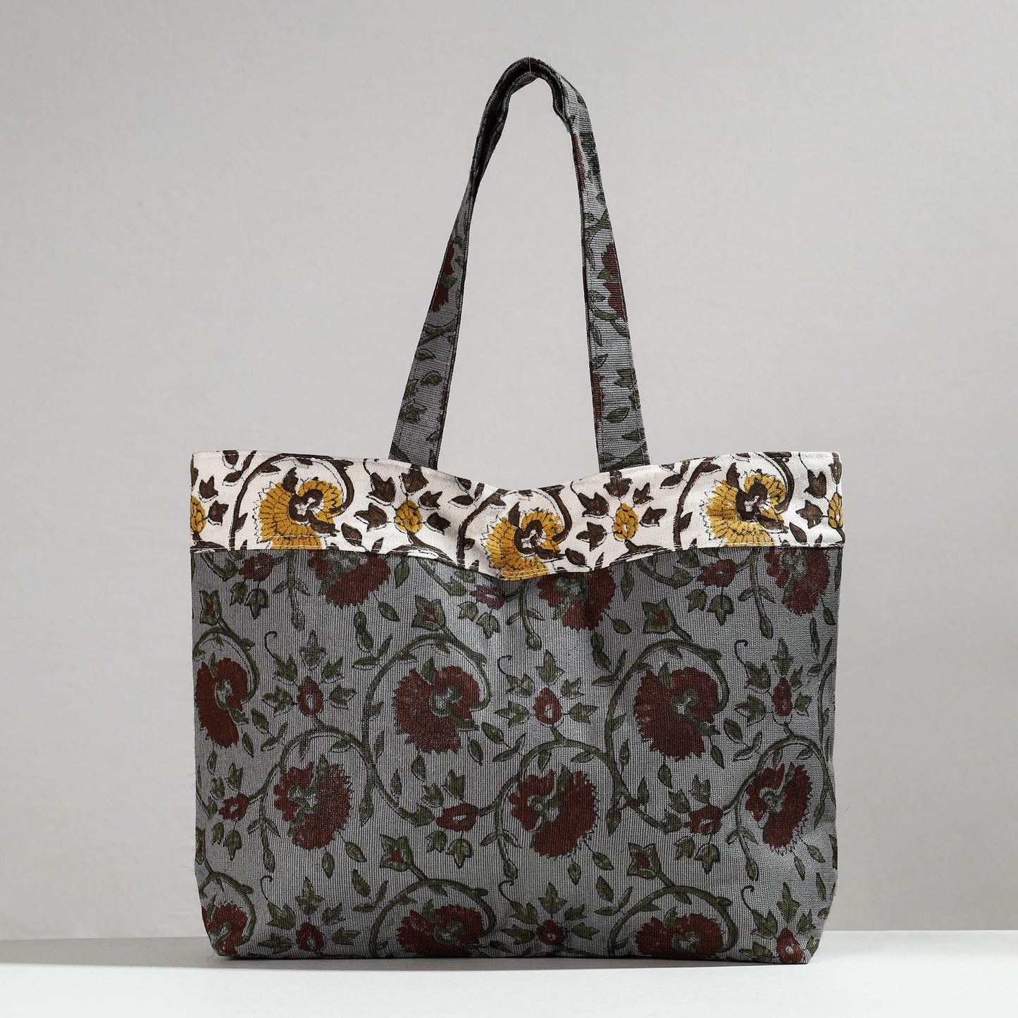  Hand Block Printed Laminated Jute Shoulder Bag 