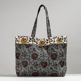  Hand Block Printed Laminated Jute Shoulder Bag 