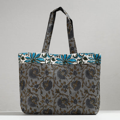  Hand Block Printed Laminated Jute Shoulder Bag 