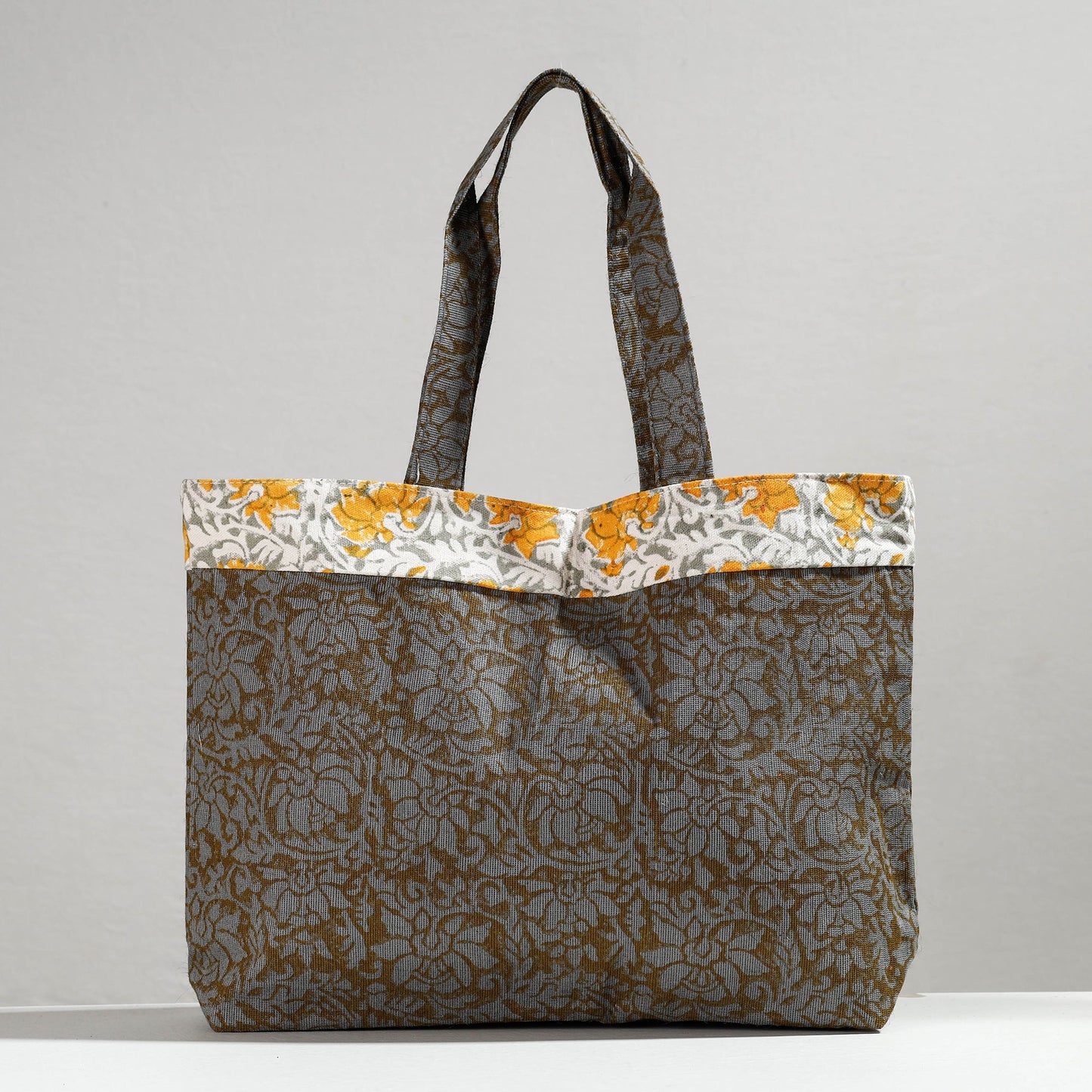  Hand Block Printed Laminated Jute Shoulder Bag 