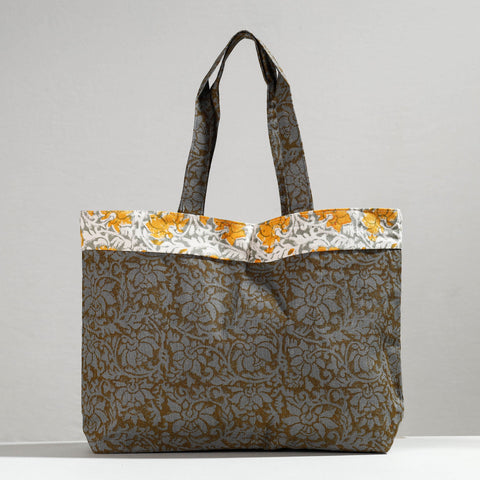  Hand Block Printed Laminated Jute Shoulder Bag 