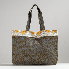  Hand Block Printed Laminated Jute Shoulder Bag 