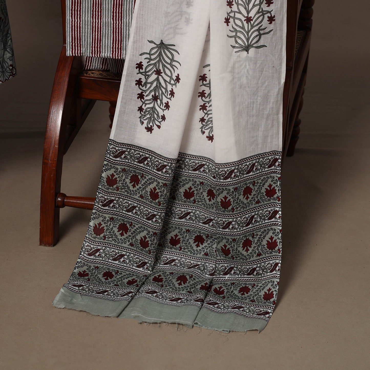 Hand sanganeri cotton 3pc unstitched dress material 20