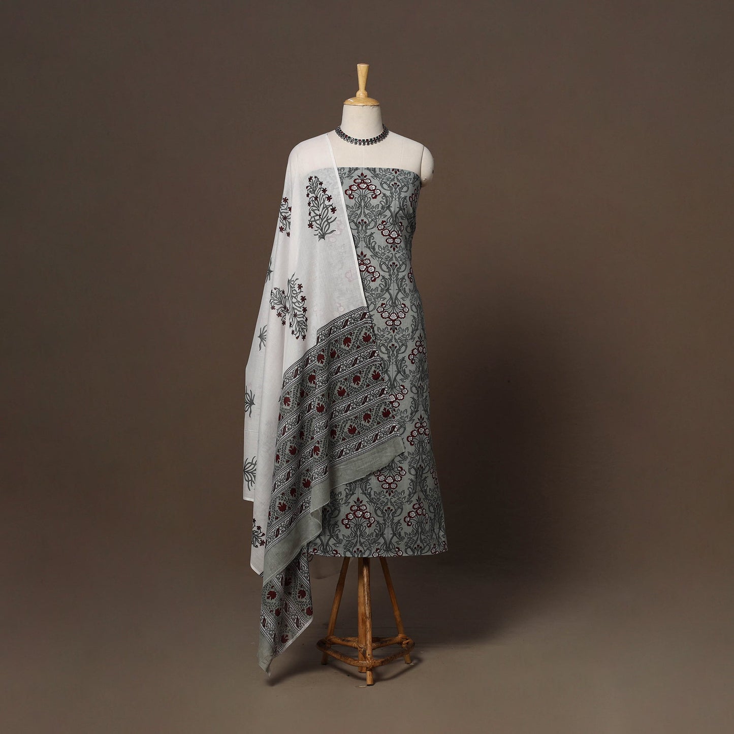 Hand sanganeri cotton 3pc unstitched dress material 20