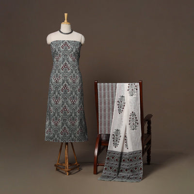 Hand sanganeri cotton 3pc unstitched dress material 20