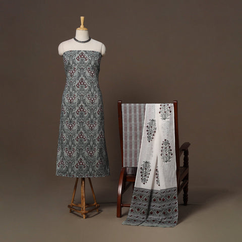 Hand sanganeri cotton 3pc unstitched dress material 20