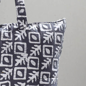 Grey Handcrafted Batik Printed Cotton Hand Bag 01