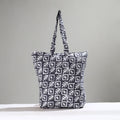 Grey Handcrafted Batik Printed Cotton Hand Bag 01