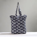 Grey Handcrafted Batik Printed Cotton Hand Bag 01