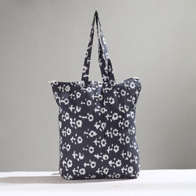Grey Handcrafted Batik Printed Cotton Hand Bag 01
