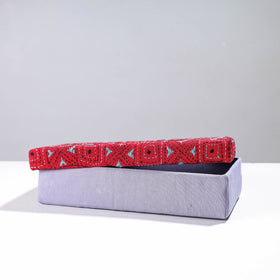  Grey Handcrafted Bengal Kantha Work Tissue Box 