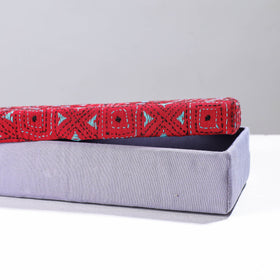  Grey Handcrafted Bengal Kantha Work Tissue Box 
