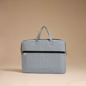 Grey - handcrafted cotton quilted laptop bag 13