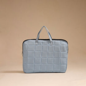 Grey - handcrafted cotton quilted laptop bag 13
