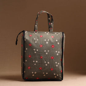 Grey Handcrafted Cotton Shopping Bag 11