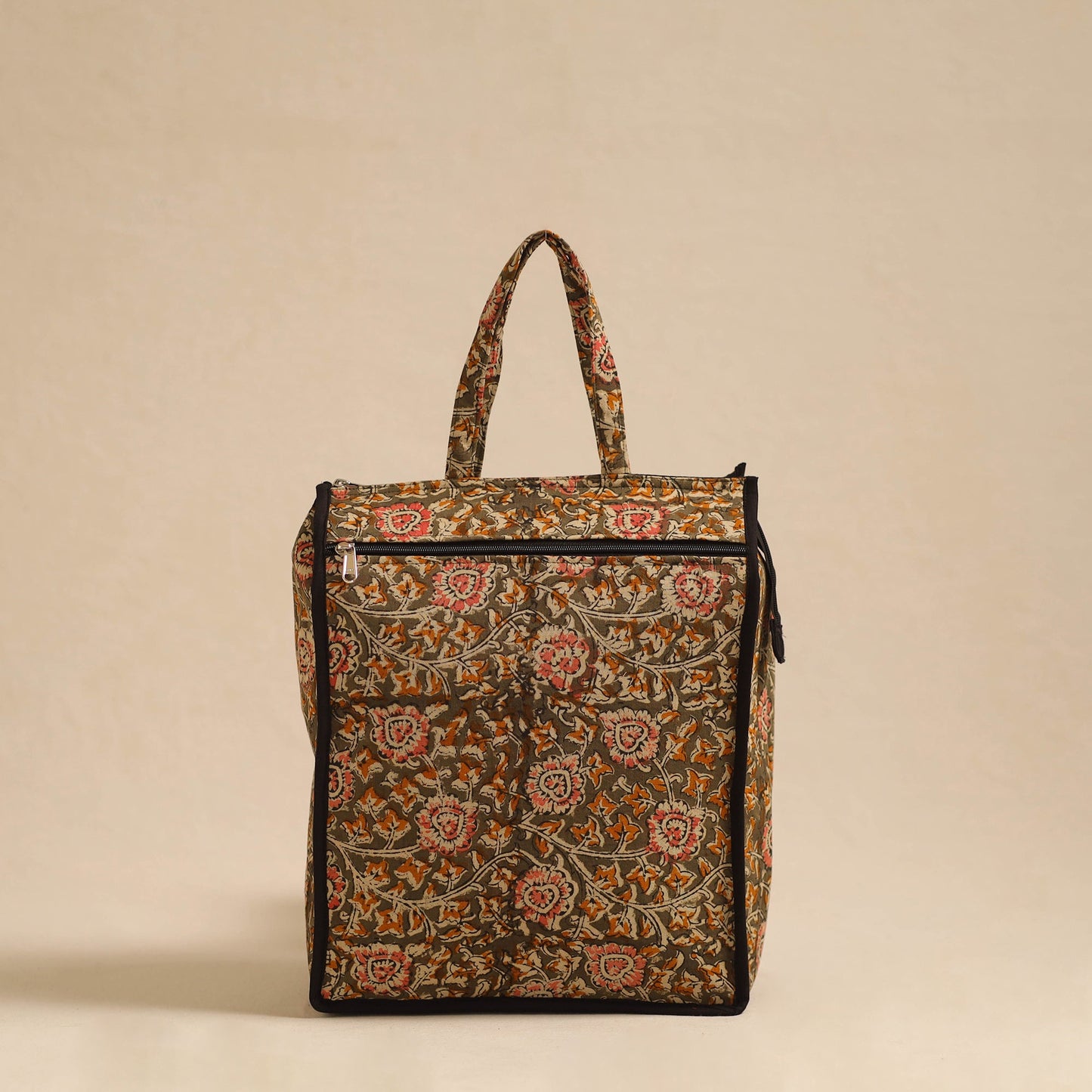 Grey Handcrafted Cotton Shopping Hand Bag