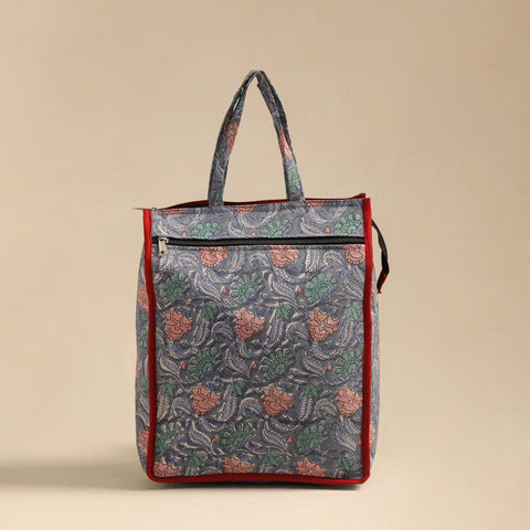 Grey Handcrafted Cotton Shopping Hand Bag