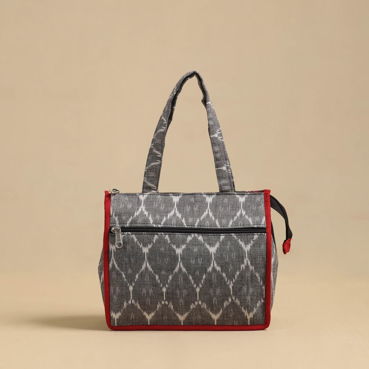 Grey Handcrafted Cotton Small Hand Bag