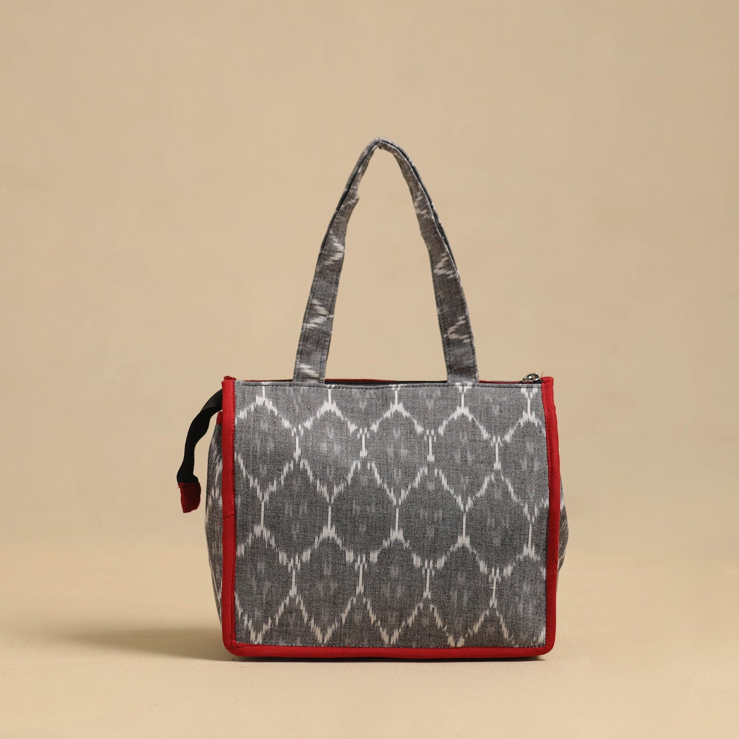 Grey Handcrafted Cotton Small Hand Bag