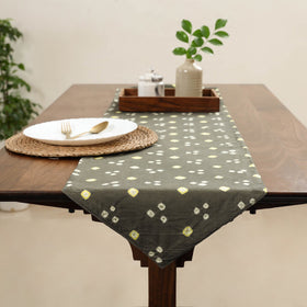 Grey Handcrafted Cotton Table Runner