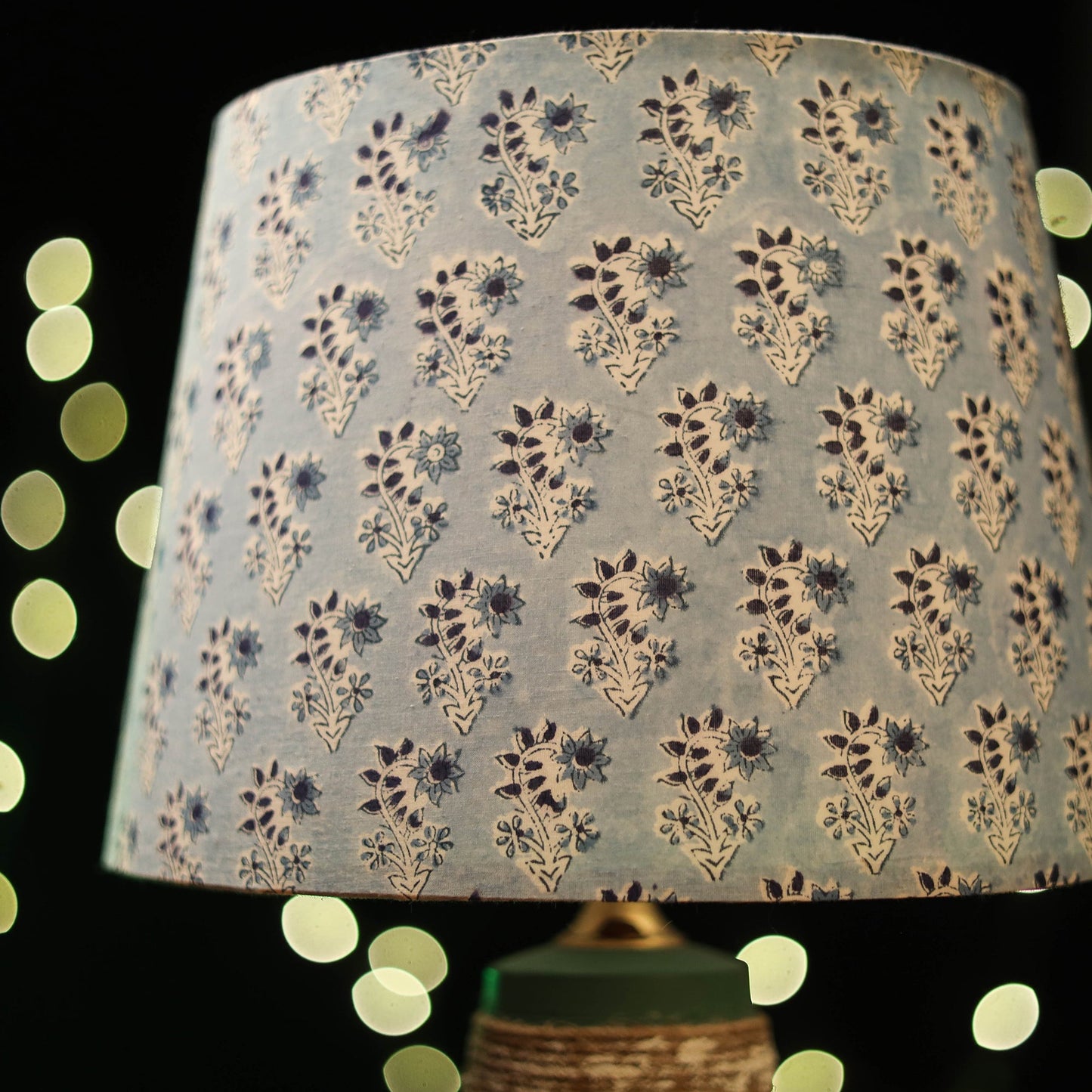 Grey - handcrafted floral fabric lamp shade 04