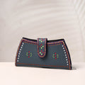 Grey Handcrafted Kutch Leather Clutch / Wallet