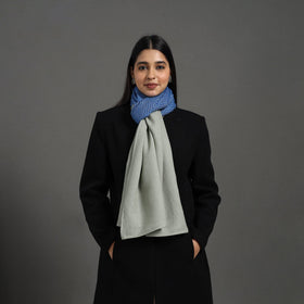 Grey - Handcrafted Patchwork Woollen Stole 04