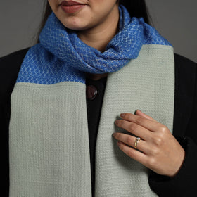 Grey - Handcrafted Patchwork Woollen Stole 04