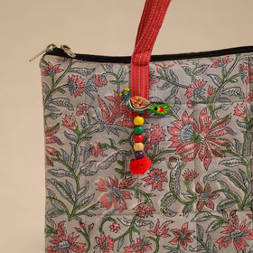 Grey Handcrafted Quilted Cotton Hand Bag