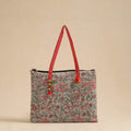 Grey Handcrafted Quilted Cotton Hand Bag
