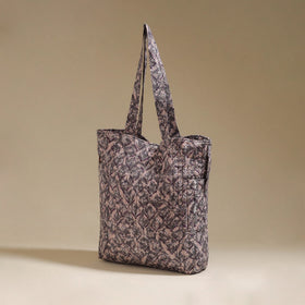 Handcrafted quilted sanganeri block printed fabric tote bag