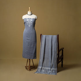 Handloom bengal jamdani cotton 2pc unstitched dress