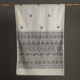  Handloom Chanderi Silk Handpainted Madhubani Dupatta