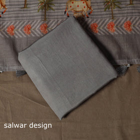 Handloom chanderi silk mukaish work 3pc unstitched dress