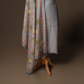 Handloom chanderi silk mukaish work 3pc unstitched dress