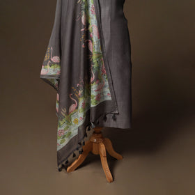 Handloom chanderi silk mukaish work 3pc unstitched dress